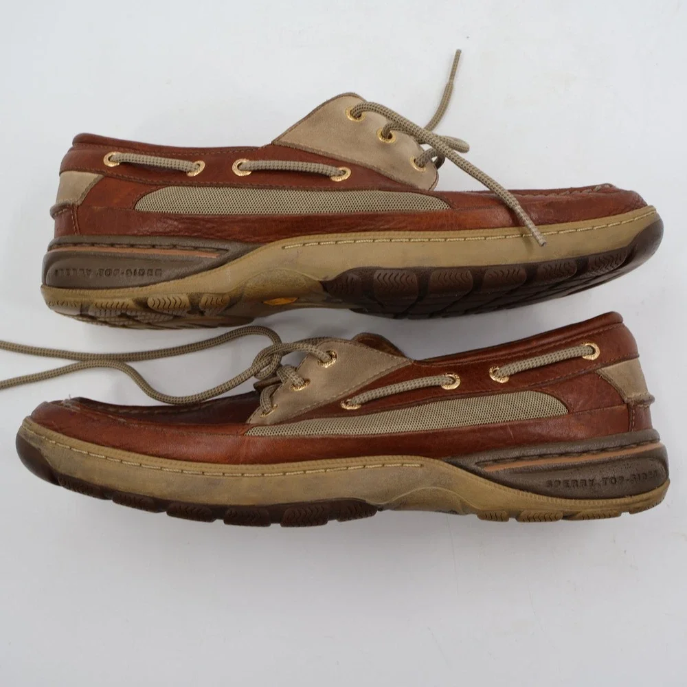 Sperry Gold Cup Boat Shoes Mens 11M Brown Deerskin Lined Leather 0638726